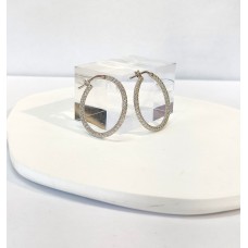 Ασημένια Σκουλαρίκια Κρίκοι σαγρέ (SE68)